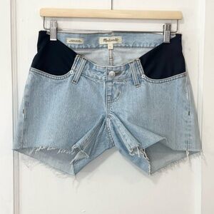 NWT $98 Madewell Women's Maternity Relaxed Mid-length Denim Shorts, Size 23